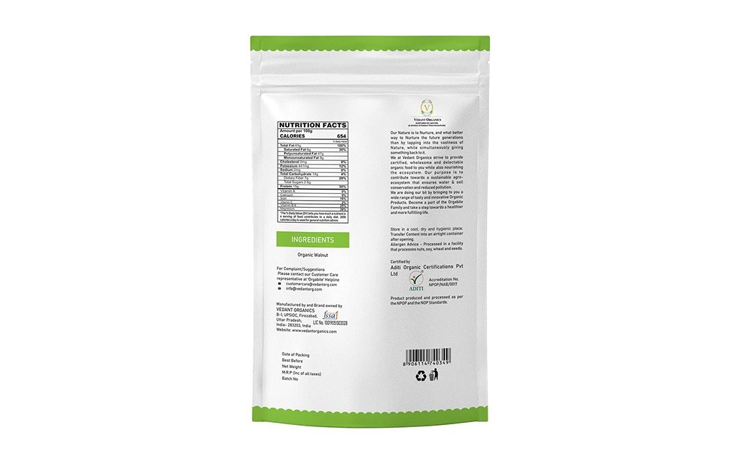 Orgabite Organic Walnut    Pack  300 grams